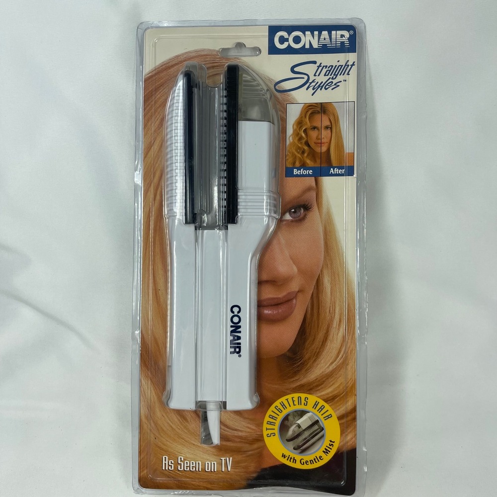 Vintage 1997 Conair Straight Styles Steam Hair Straightener NIP Model SS6ACS